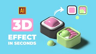 HOW TO MAKE 3D SUSHI IN SECONDS IN ADOBE ILLUSTRATOR [upl. by Zabrina161]