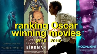 best to worst oscar winning movies 20102019 [upl. by Shaper]