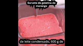 Sorvete de gelatina de morango receitas icecream [upl. by Adekram]