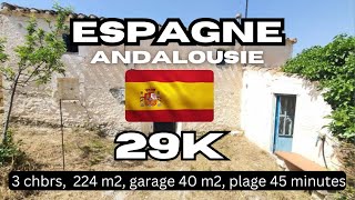 ENG SUB Espagne Andalousie  € 29950  3 Chbrs  224 m2 garage 40 m2 plage 45 minutes [upl. by Hgielsa]