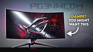 OLED is THIS the Future of Gaming  ASUS ROG Swift OLED PG34WCDM 34quot 240Hz  First Look [upl. by Eelibuj]