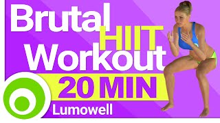 20 Minute Brutal HIIT Workout for Fat Loss at Home [upl. by Alves994]