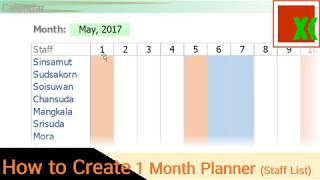 1 Month Planner  Calendar Staff List How to Create [upl. by Ellemac]