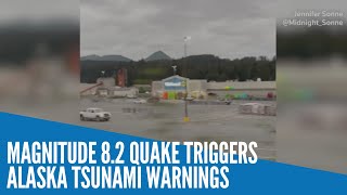 Magnitude 82 quake triggers Alaska tsunami warnings [upl. by Schreibe646]