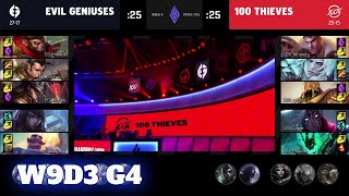 Evil Geniuses vs 100 Thieves  Week 9 Day 3 S11 LCS Summer 2021  EG vs 100 W9D3 Full Game [upl. by Eidroj]