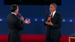 Obama Romney take each other on during town hall debate [upl. by Anayaran924]