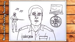 gallantry award winners major Vikram Batra drawing [upl. by Stepha]