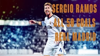 Sergio Ramos all 50 Goals with Real Madrid 20052015 HD [upl. by Nwahsav720]