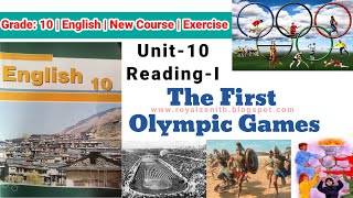 Class 10 English  Unit10 ReadingI  The First Olympic Games  Exercise [upl. by Oile308]