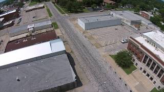 Drone Flight over Downtown Coffeyville Kansas [upl. by Dnalon]