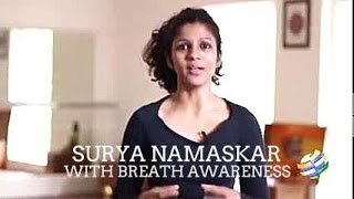 Surya Namaskar Part2 Breath Awareness [upl. by Wartow710]