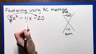 Factoring quadratics using the AC method [upl. by Ahsitaf]