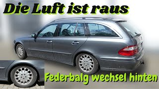 Mercedes EKlasse W211 Luftfederbalg hinten wechseln  Niveauregulierung Airmatic  MB Youngtimer [upl. by Eednar]