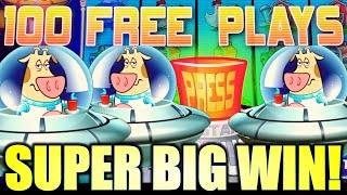 RARE 100 FREE PLAYS TRIGGER BETTER THAN A UNICOW INVADERS ATTACK FROM PLANET MOOLAH Slot Machine [upl. by Refinneg]