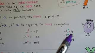 Algebra II 71B Odd and Even Roots indexes [upl. by Ariada]