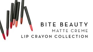 Bite Beauty Matte Crème Lip Crayon Collection  Lip Swatches [upl. by Rosette]