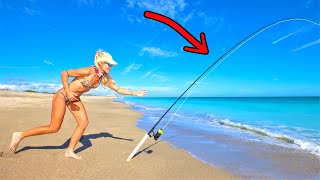 Beach Fishing For Florida Pompano Catch amp Cook Compilation [upl. by Charil]