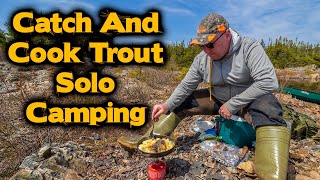 Catch And Cook Trout  Solo Camping [upl. by Alric]