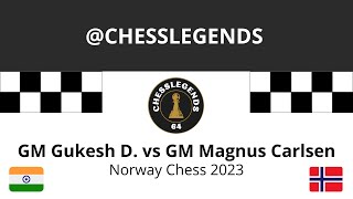 Incredible Match D Gukesh Challenges Magnus Carlsen at Norway Chess 2023 [upl. by Sesiom]