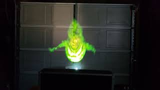 Ghostbusters Slimer Hologram Projected On A Fog Machine [upl. by Ahsekram653]