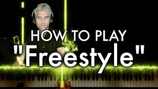 Big Yavo  Freestyle PIANO TUTORIAL  Sheet Music  Instrumental  Karaoke [upl. by Esiled509]