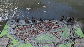 400 Jahre Emder Wall Emden 1616 animierte Landkarte Stadtplan animated medieval seeaport city map [upl. by Terrag]