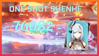 C0 Shenhe Deathmatch ONE SHOT  DPS Build Genshin Impact [upl. by Yellat]