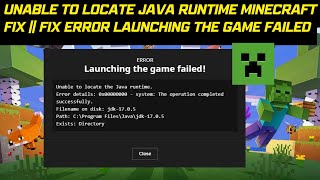 Unable To Locate Java Runtime Minecraft Fix 2024  Fix Error Launching the Game Failed [upl. by Gwyneth453]