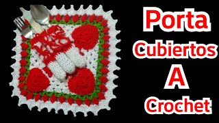 Porta CUBIERTOS tejido a CROCHET súper fácil 😱 [upl. by Wojak]