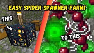 EASY Spider Spawner XP FARM Minecraft Bedrock and Java 120 [upl. by Liatnahs645]