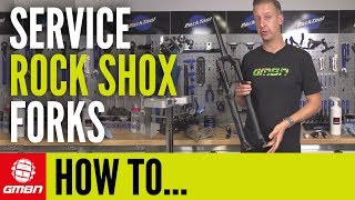 How To Service Rock Shox MTB Fork  Mountain Bike Maintenance [upl. by Nodarb978]