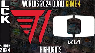 T1 vs DK Highlights Game 4  LCK Worlds 2024 Qualifier  T1 vs Damwon KIA G4 [upl. by Zachery]