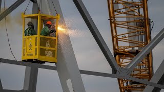 Crews begin cutting Baltimore bridge collapse debris into smaller pieces [upl. by Herta]