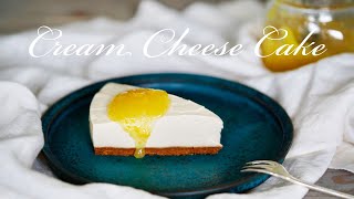 How to make Cream Cheese Cake vegan  nuts free  raw and Easy Lemon Sauce [upl. by Orabel549]