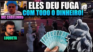 😱LUQUETA e MC CABELINHO😱DANDO FUGA APÓS ROUBAR O BANCO CENTRAL😱OLHA OQ ELES FEZ😱GTA RP [upl. by Ahsilahk]