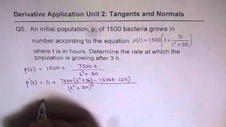 35 Bacteria Population Growth Derivative Application Q5 [upl. by Chainey]