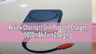 Review Charmast Slim Portable Charger 5000mAh Fast Charging Power Bank Built in for iPhone Cable D [upl. by Elbon311]