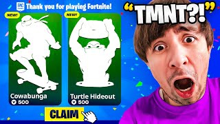 Trolling With NINJA TURTLES Emotes In Fortnite [upl. by Hermia]