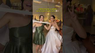 Transformei o vestido da noiva em um modelo curto 👰🏻‍♀️🥂Tutorial customizacao casamento [upl. by Teodor]