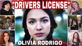 quotDRIVERS LICENSEquot BY OLIVIA RODRIGO REACTION COMPILATION [upl. by Mareld]