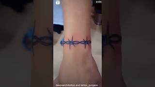 Barbed wire tattoo  deepaarchitattoo barbedwiretattoo  wristbandtattoo [upl. by Cynara]