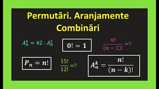 Permutari aranjamente combinari de n luate cate k formule clasa 10 ExercitiiInvata Matematica Usor [upl. by Annelg]