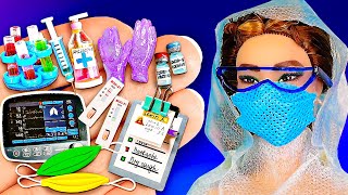 16 DIY Quarantine Crafts and Life hacks for Barbie amp LOL doll  tests masks hospital and more [upl. by Asia]