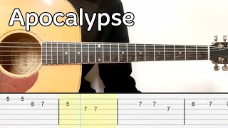 Apocalypse Easy Guitar Tabs Tutorial by Cigarettes After Sex [upl. by Kant]