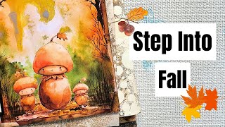 Creating Fall Magic Fall Junk Journal Part 1 [upl. by Aerbua366]