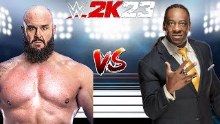 WWE 2K23 BOOKER T VS BRAUN STROWMAN STEEL CAGE MATCH [upl. by Bonina]