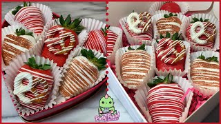 Valentines Day Chocolate Covered Strawberries How To Dip amp Decorate [upl. by Angelico]