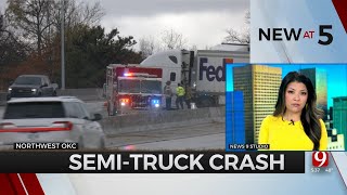 Interstate 44 Reopened In Oklahoma City After Semi Truck Blocks Lanes [upl. by Annia70]