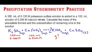 How to do Precipitation Stoichiometry Problems [upl. by Wakerly899]