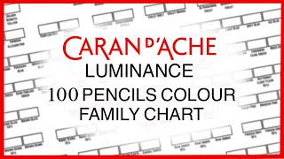 Caran D’Ache Luminance 100 Coloured Pencils Family Chart [upl. by Orpha860]